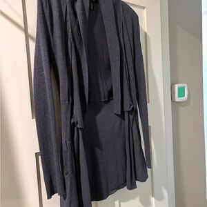 White House Black Market Dark Blue Open Front Cape